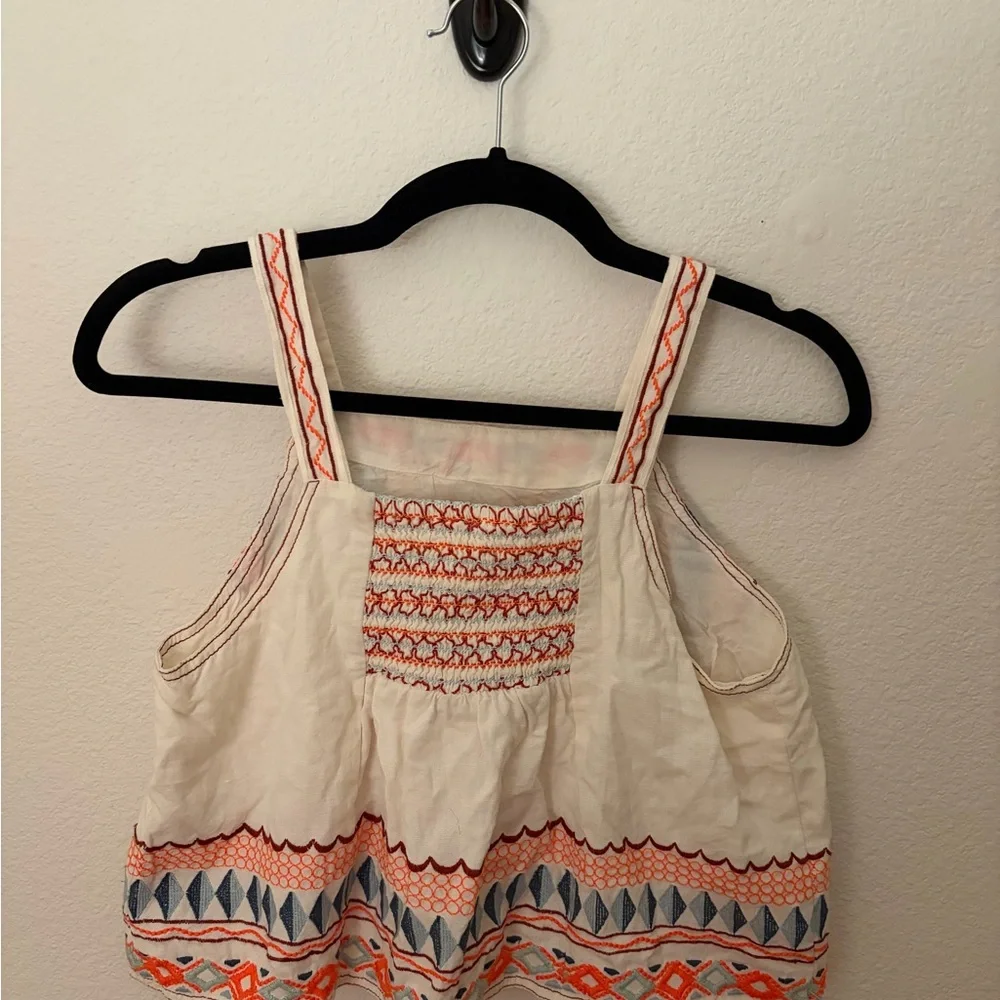 Anthropologie Islander Blouse - Cream, Orange, Blue - Picture 2 of 4